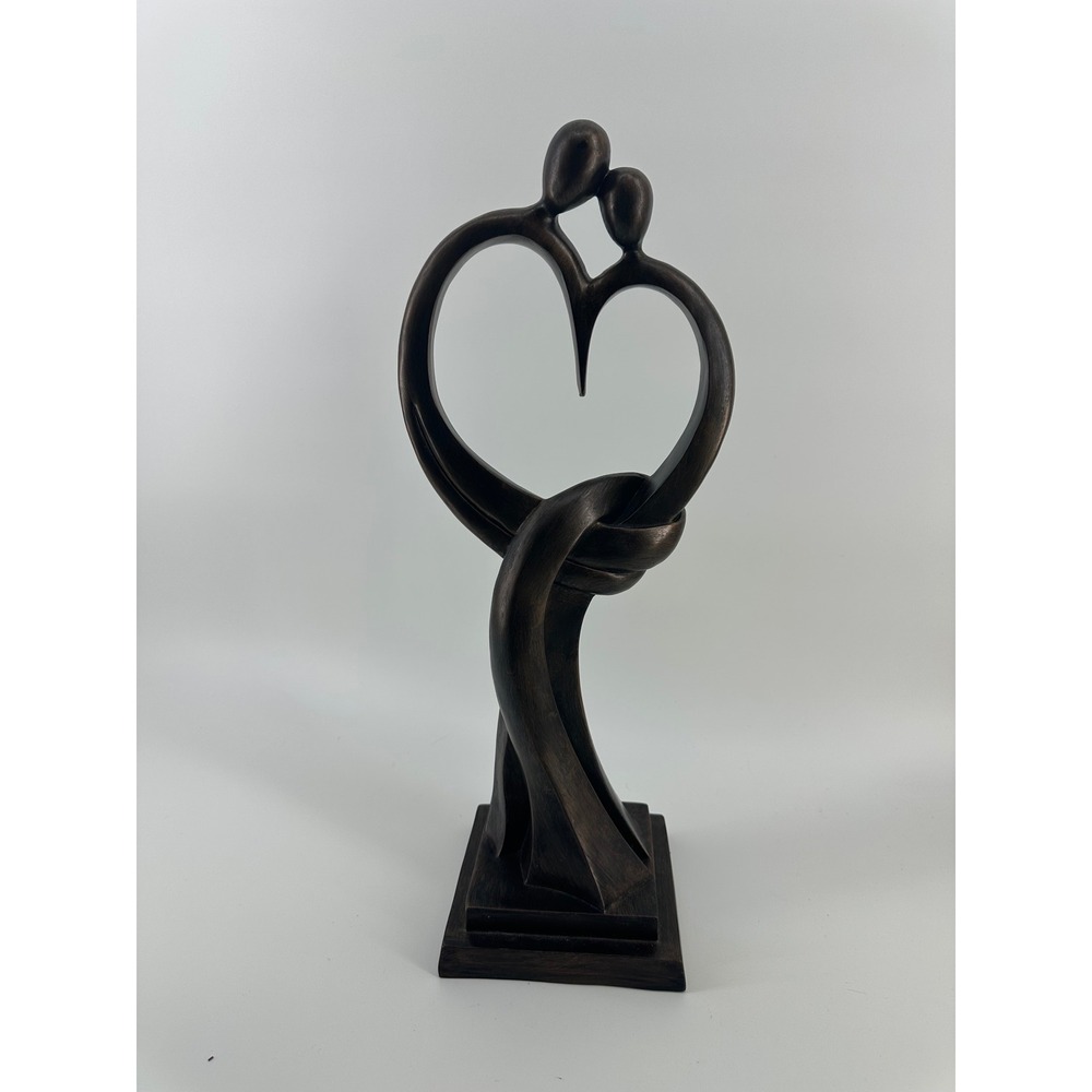 Touch of Class Bronze Heart Couple Sculpture Abstract Lovers Statue 20 Inch